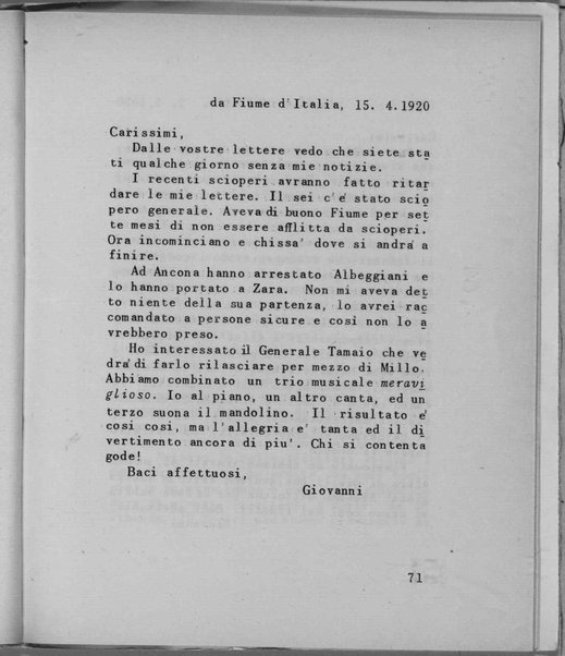 Lettere di un legionario fiumano